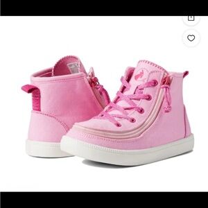 NWT BILLY Footwear Big Girls High Top Zip Up Fashion Sneakers Pink size 4